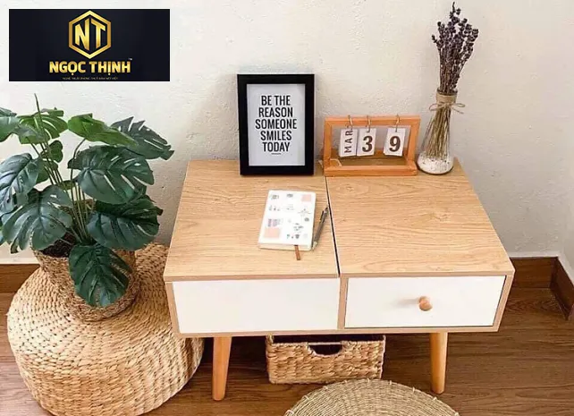 BÀN TRANG ĐIỂM MINI VÁN GỖ MDF GIÁ TỐT